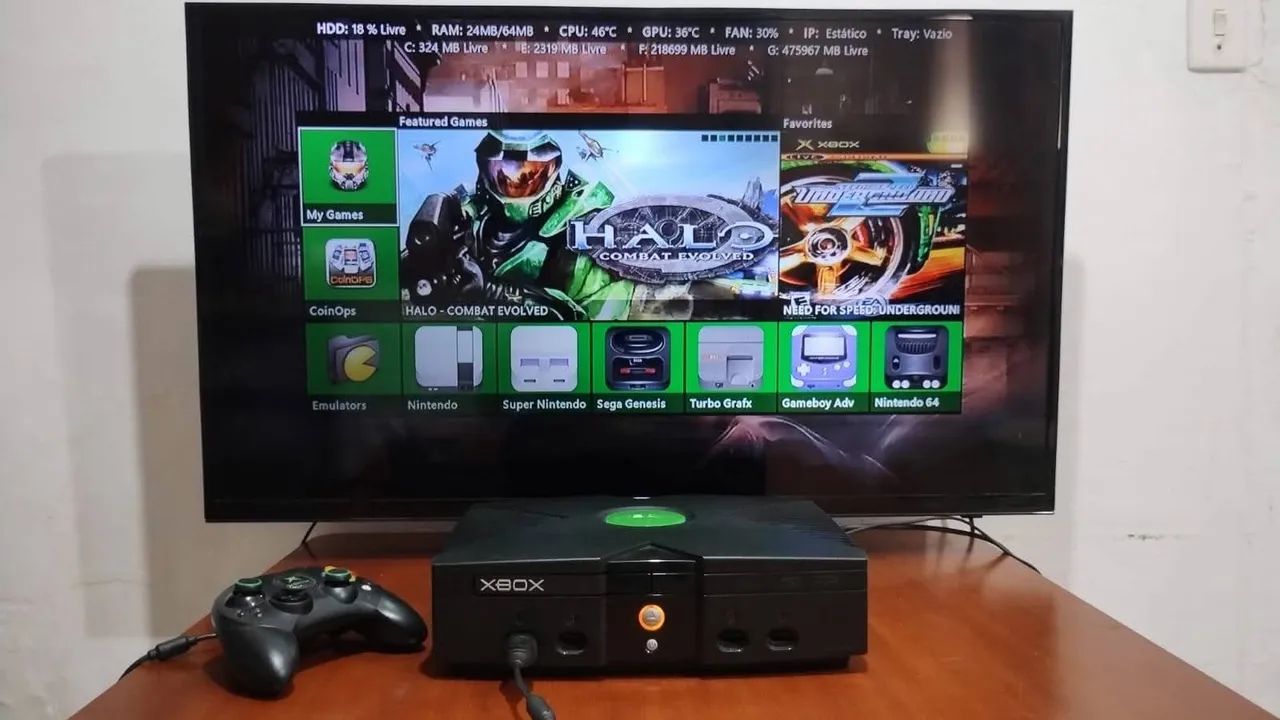 Console Xbox Clássico com HD 4TB