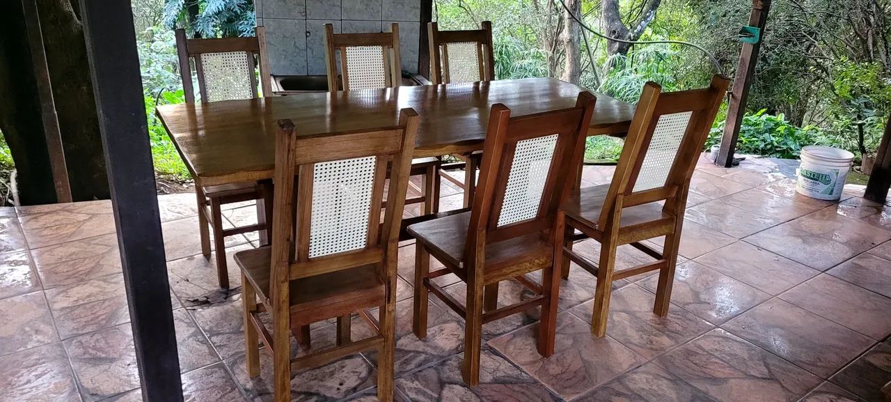 Mesa rústica com 6 cadeiras PROMOÇÃO 