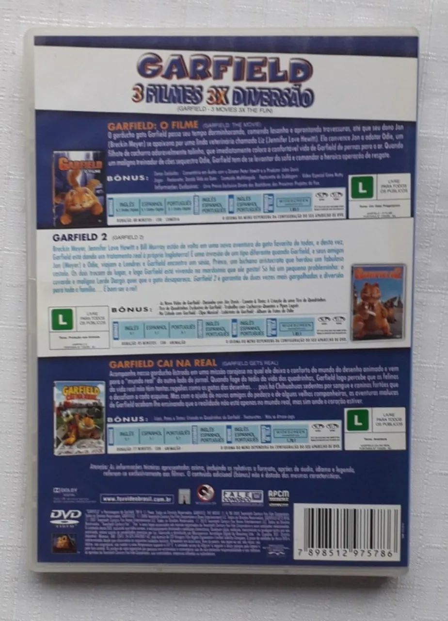 Dvd Garfield - 3 Filmes (original) - Foto 2