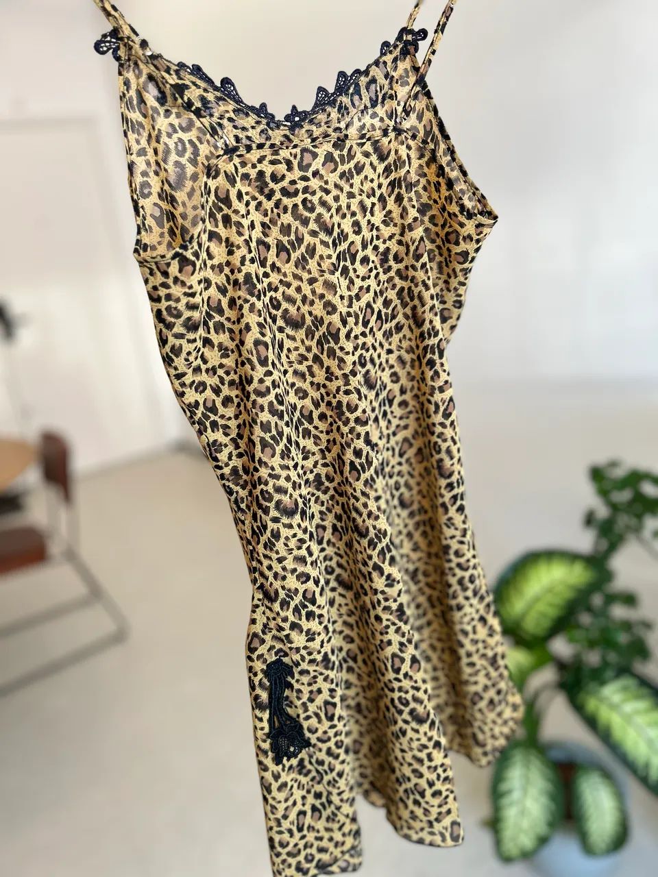 Camisola de Onçinha M Renda Preto - Foto 2