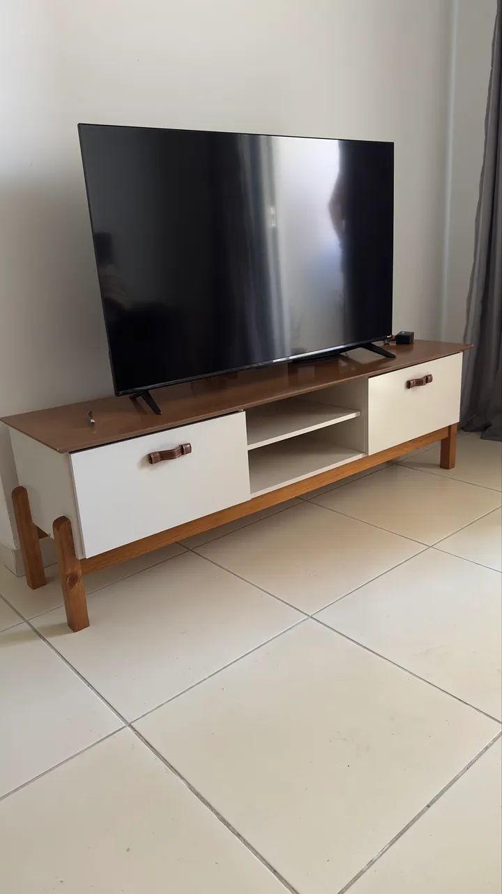Rack para Tv branco/amadeirado - Foto 2