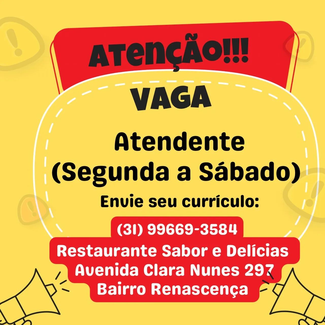 Atendente restaurante 