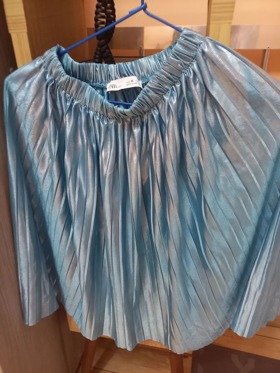 Saia com pregas azul  - Foto 2