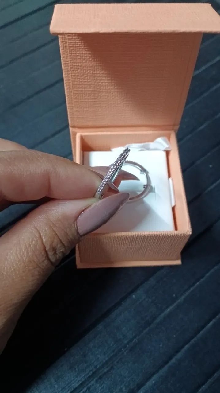 Argola vivara Life Pavê em Prata 925 com Pedras rosa - Foto 5