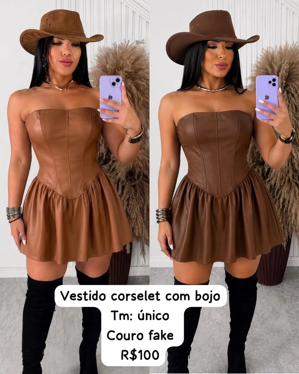 Vestido corselet com bojo courino Tm: único 