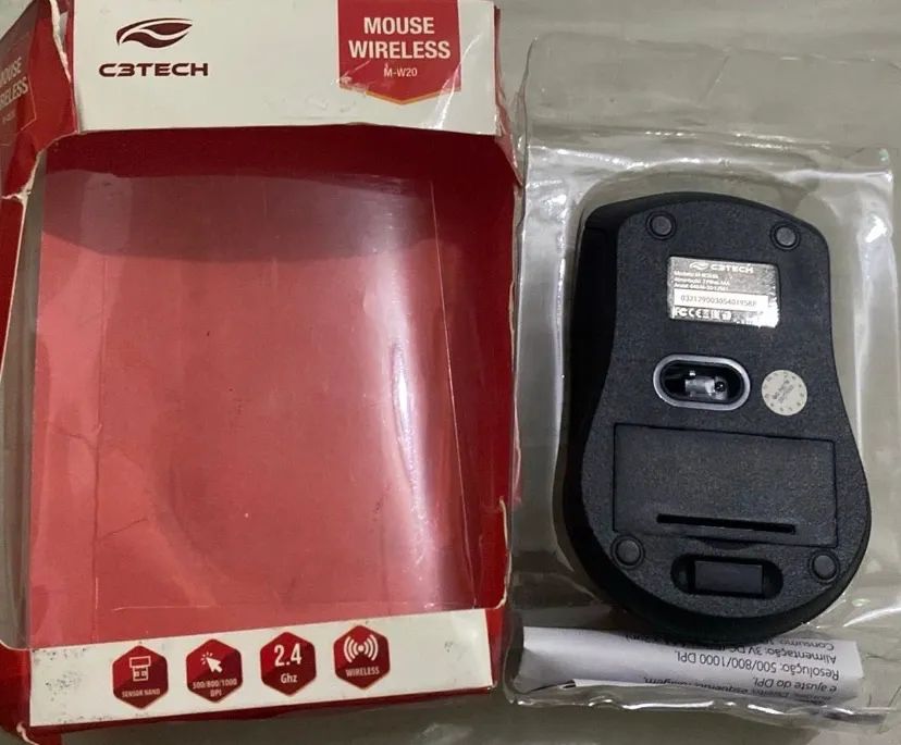 mouse sem fio c3 tech m-w20bk preto preto - Foto 4