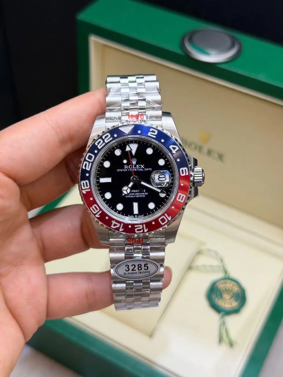 Promo - Relógio Base ETA Estilo Rolex GMT-Master II em Aço Inoxidável - Foto 4