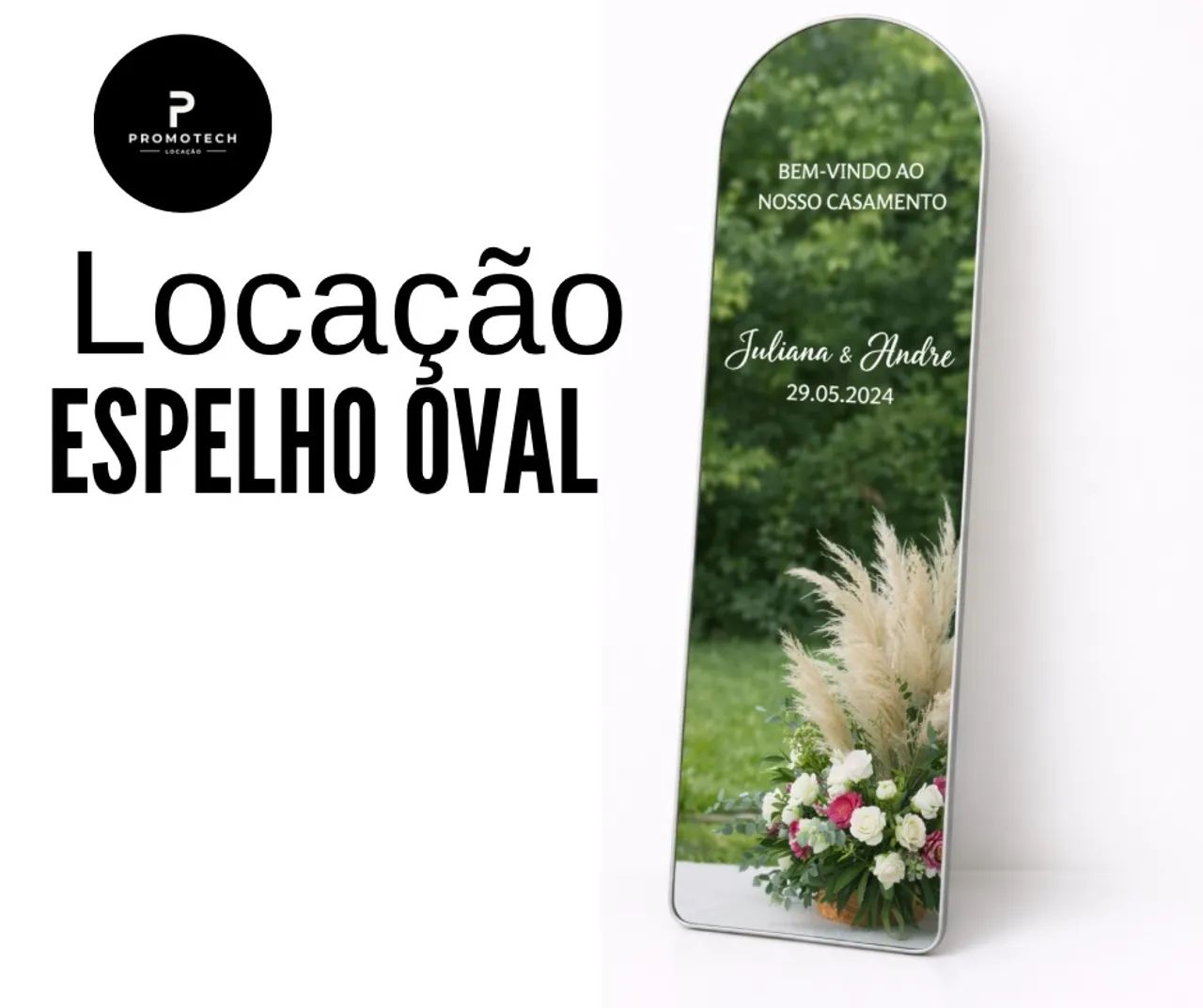Locação espelho oval 