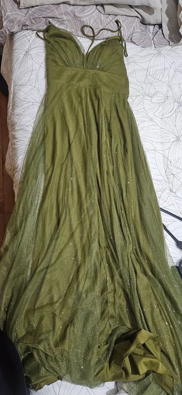 Vestido de Festa Verde Oliva