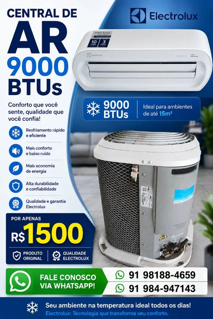 Ar condicionado 9mil btus