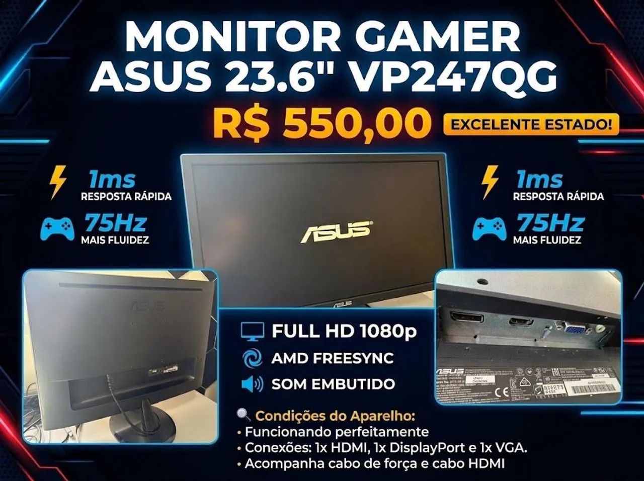 Asus 23.6 vp247qg