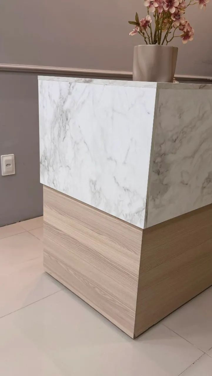 Recepção em MDF com detalhe marmorizado  - Foto 3