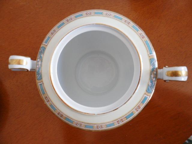 Açucareiro (Sugar Bowl & Lid) em Porcelana Chinesa Noritake 5032 Colby Blue - Foto 3
