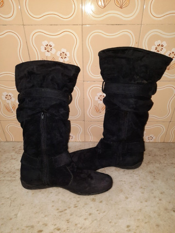 botas camurça cano medio