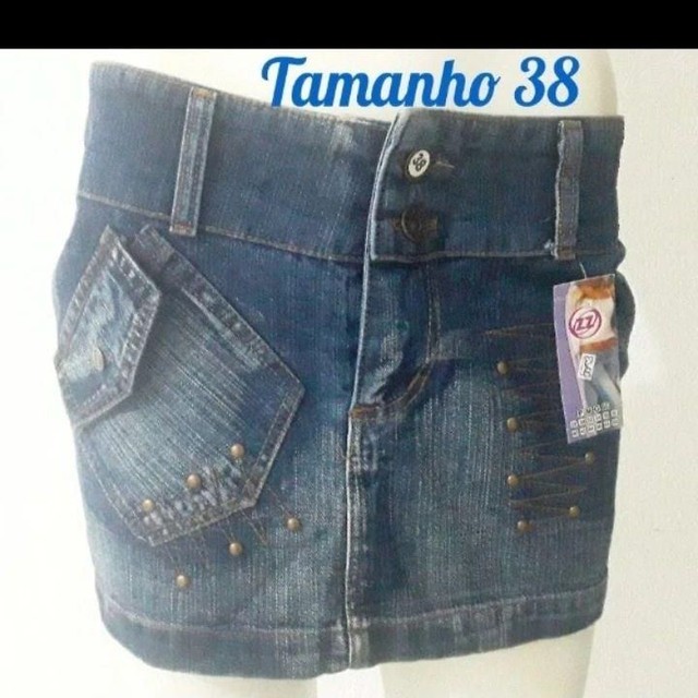 Saia jeans sem lycra tamanho 38 - Foto 4