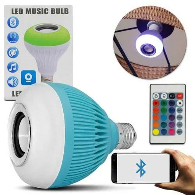 Lâmpada que toca música com controle lâmpada led music bulb party ball  - Foto 4