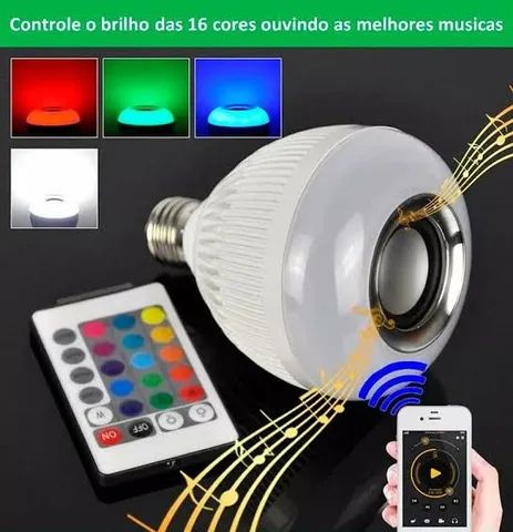 Lâmpada que toca música com controle lâmpada led music bulb party ball 