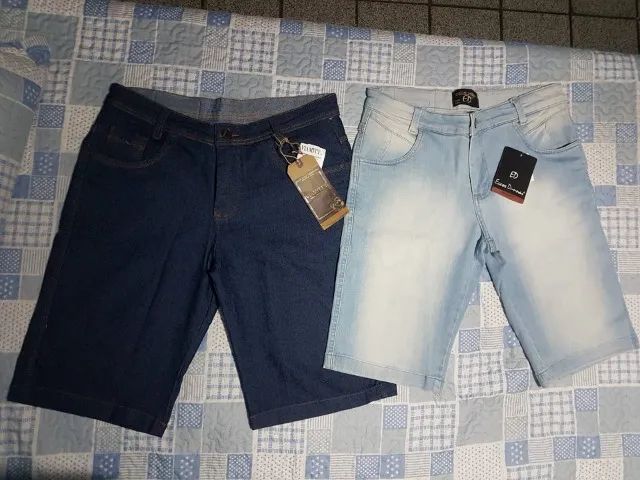 Bermudas "tipo jeans" nas cores (azul escuro e azul claro) - Foto 4