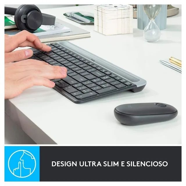 Combo Teclado e Mouse sem fio Logitech MK470 com Design Slim 005185 - Foto 2