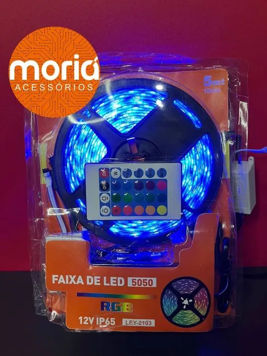 Fita Led 5050 Rgb Colorida 5mt 16 Cores + Fonte + Controle - Foto 3