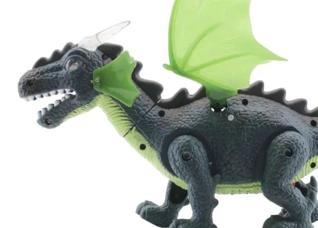 Dragão De Brinquedo 39cm Faz Som Acende Luz Mexe Asa E Cauda