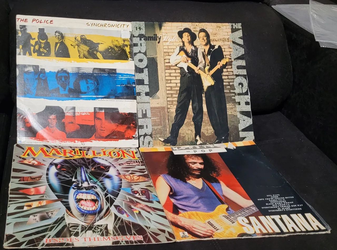 4 LPs Vinil - Vaughan Brothers, Santana, The Police,  Marillion