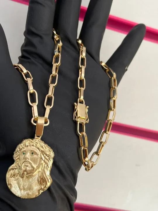 Cordão de Ouro com Pingente de Jesus - 18K - Foto 3
