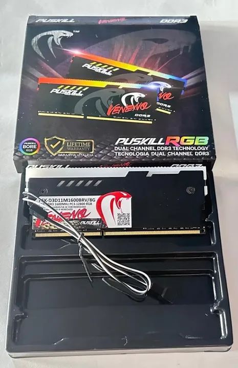 Memória Ram Ddr3 8gb 1600mhz 1.5v Rgb - Puskill - Novas - Foto 4