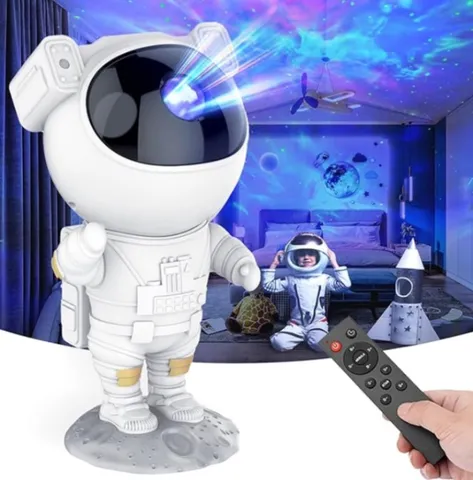 Projetor de luz de astronauta Rodo de estrela e galáxia para crianças, lâmpada de LED