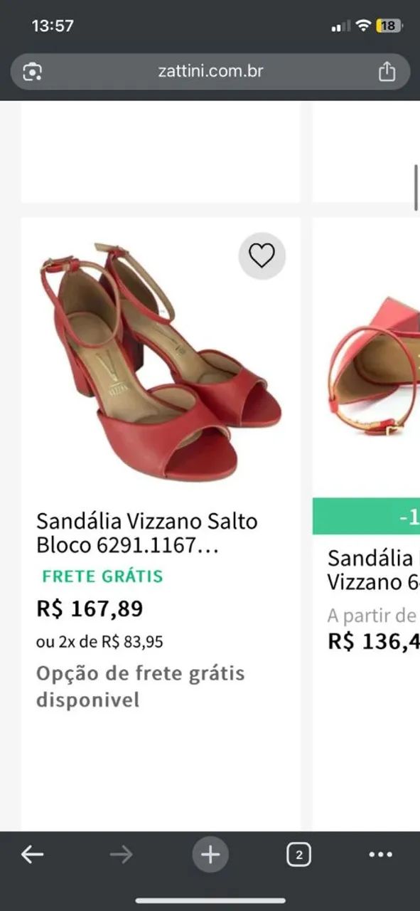 Sandália de salto Vizzano vermelha n° 36 - Foto 5