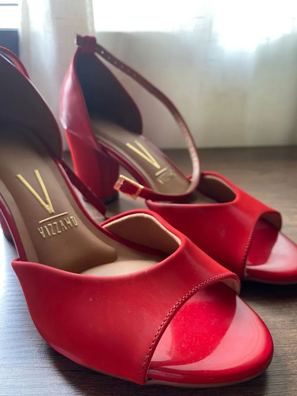 Sandália de salto Vizzano vermelha n° 36 - Foto 3