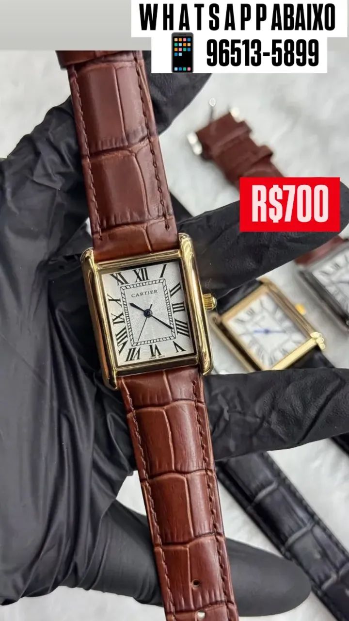 Relógio CARTIER SANTOS PULSEIRA DE COURO 22 MM
