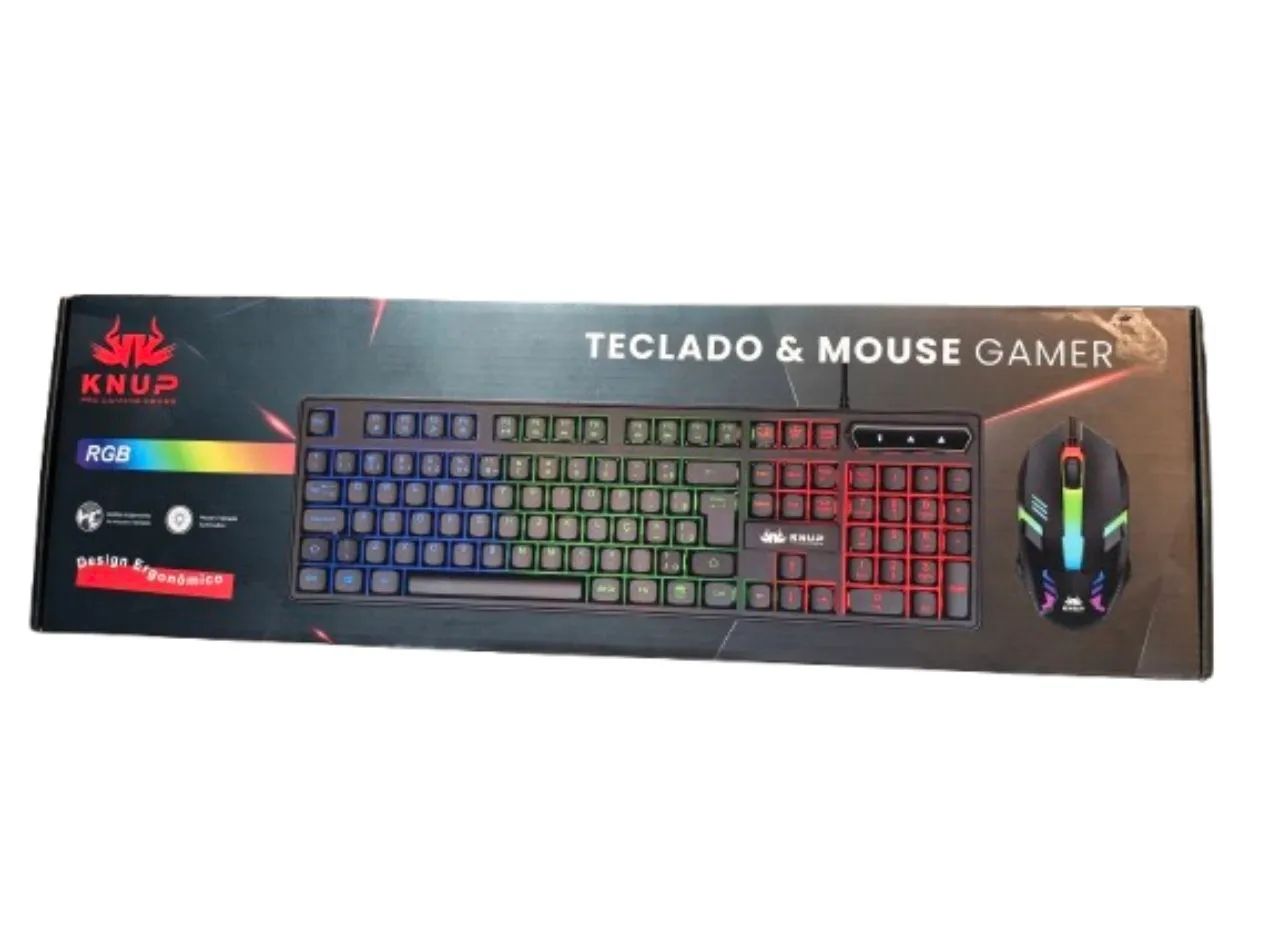 Kit gamer teclado e mouse Knup com fio - Foto 3
