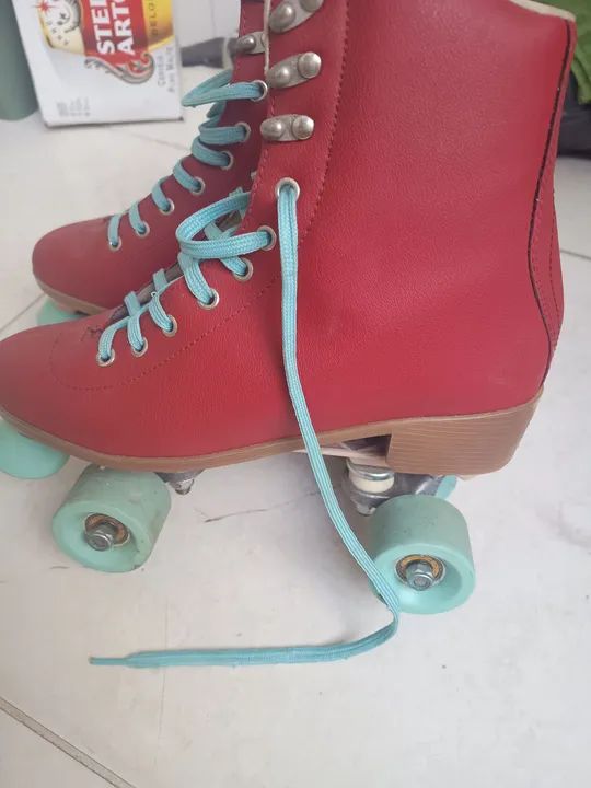 Patins Quad Roller Vintage Vermelho - Foto 4