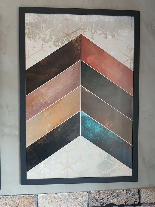 Quadro Decorativo Sala Escritório 40x60 Trio Geometria Cubos<br> - Foto 5