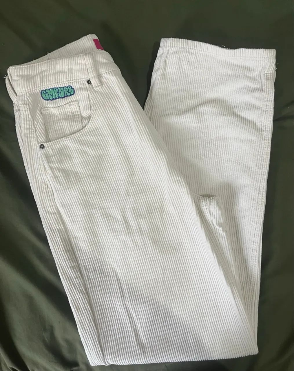 Calça veludo colete branca 