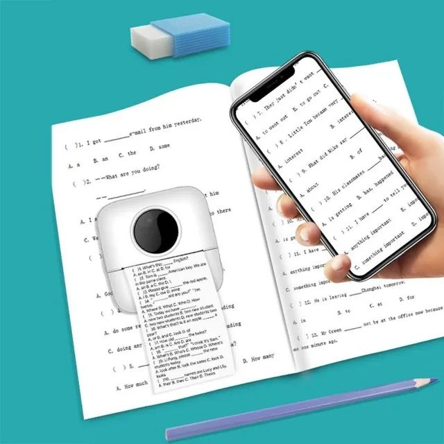 Mini Impressora Bluetooth-Aplicativo/Etiquetas-Notas Térmicas-Impressora Fotográfica+Rolo  - Foto 4