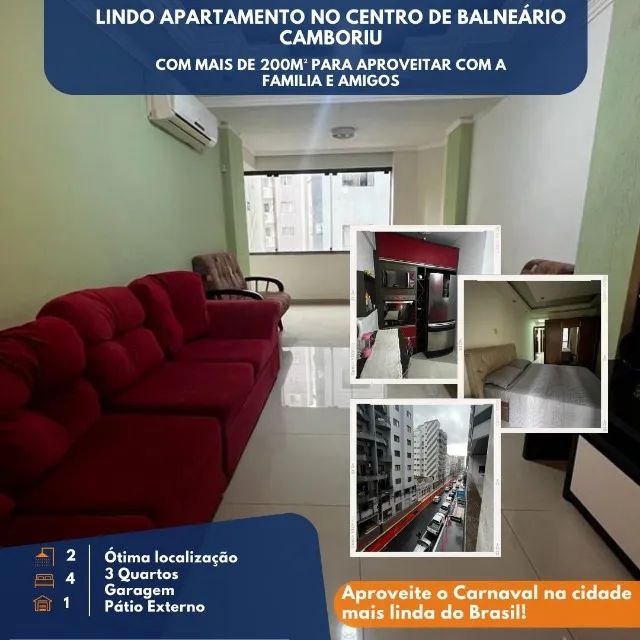 Apto amplo a 200m da Praia Central - Rua 2000