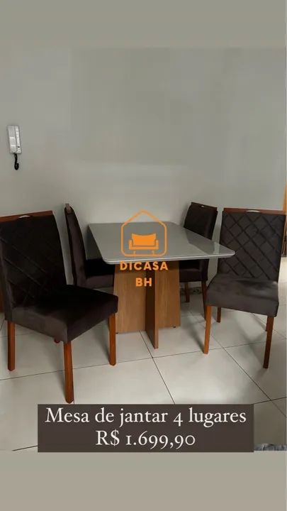 Mesa de jantar 4 lugares 12x sem juros  - Foto 2