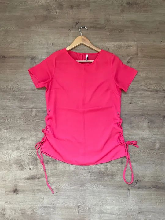 Blusa tam P feminina rosa com amarração Aisthy