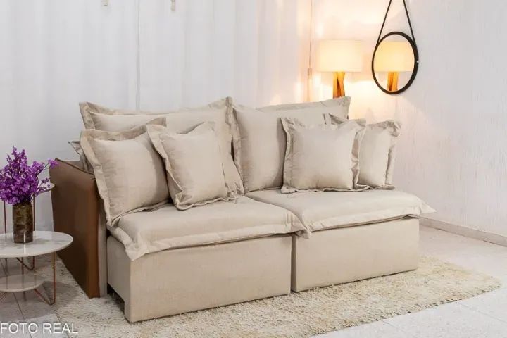 Sofá Cama Lima 2.00m Linho   Sem Caixa   Entrega Rápida! Produto Novo!  - Foto 6