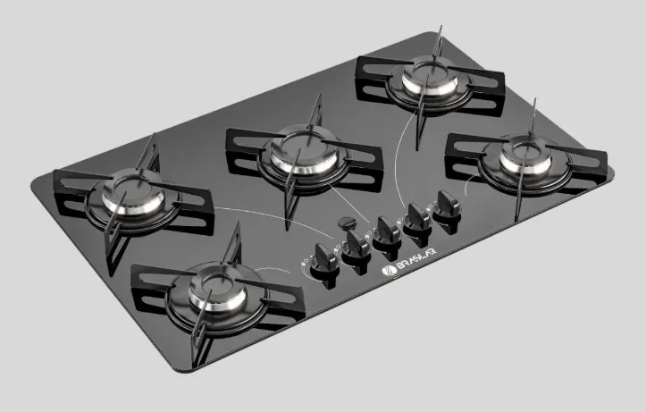 Cooktop a Gás 5 Bocas Braslar Pop - Pronta Entrega