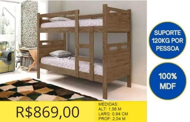 BELICHE 100% MDF A PRONTA-ENTREGA  - Foto 2