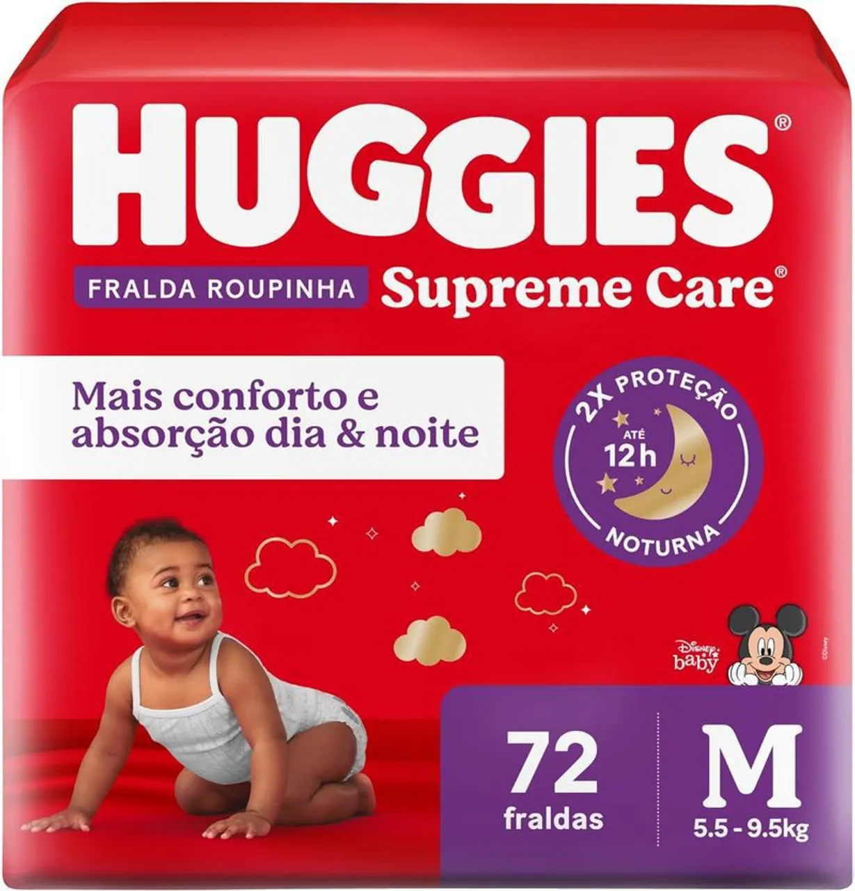Fralda Huggies Supreme Care M 72 unidades