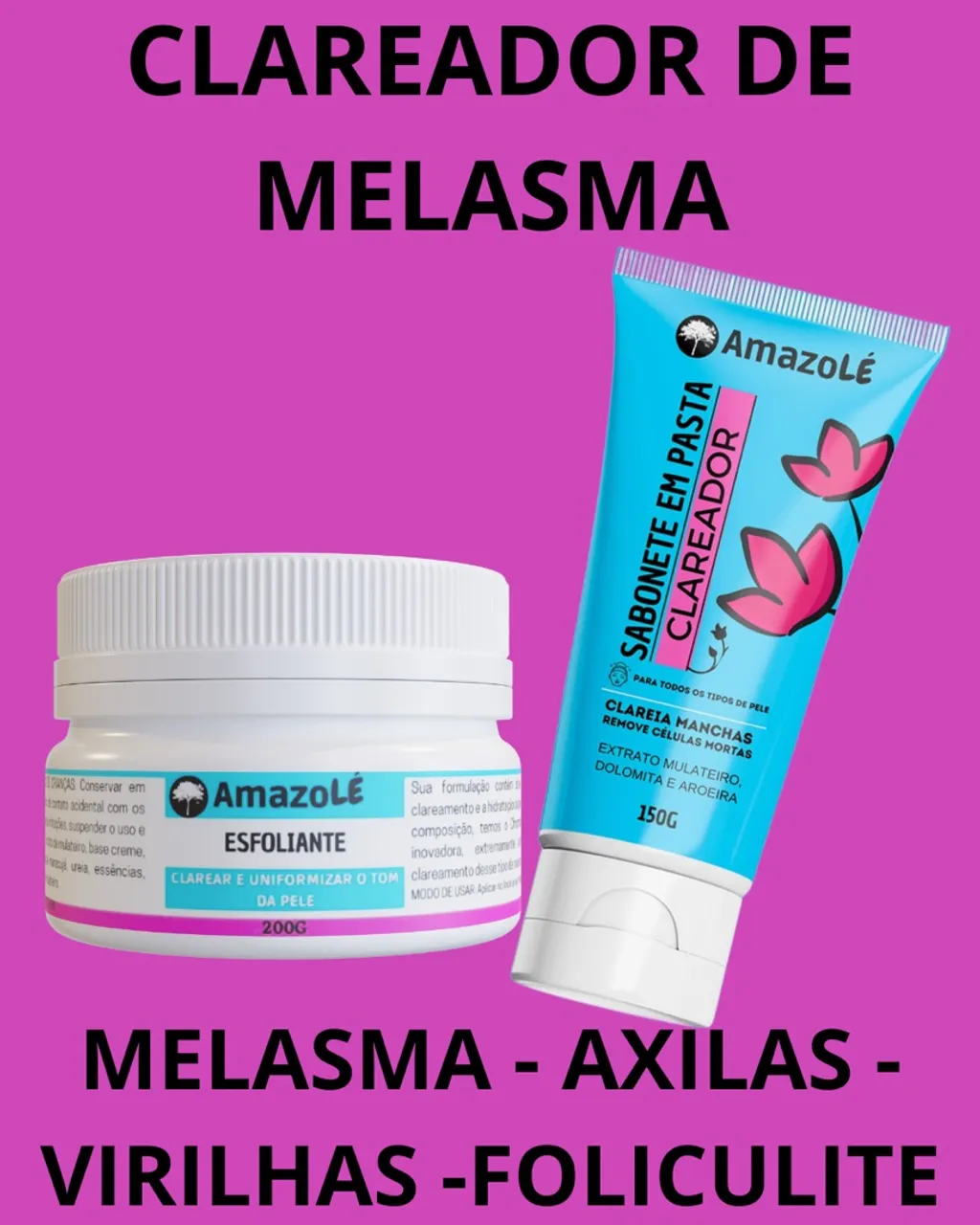 Clareador de Melasma, Axilas, Virilhas e Foliculite