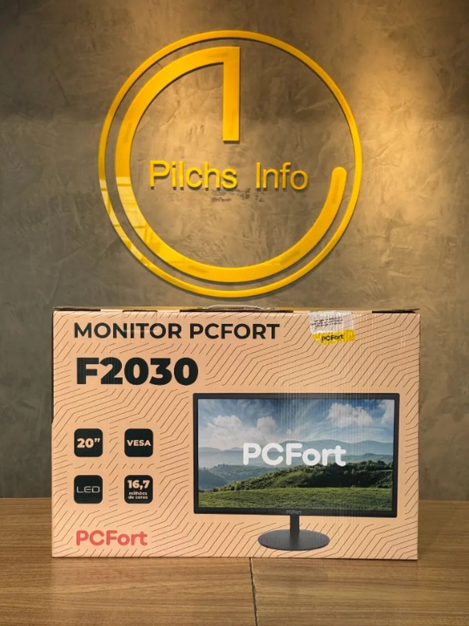 Monitor PCFort F2030 20*  Novo - Garantia - Loja Física - Olx