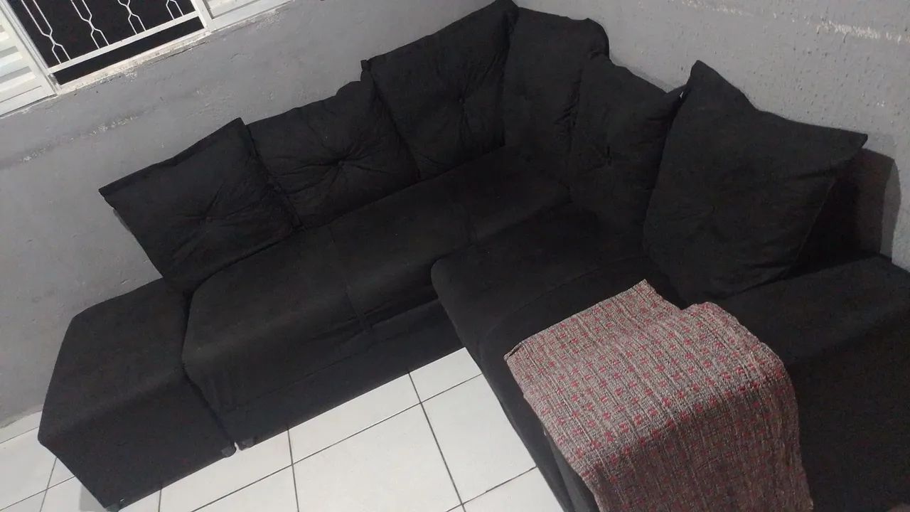 Sofá de canto preto64842073110273120