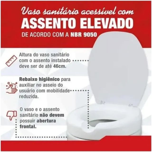 Assento Sanitário Elevado 7,5Cm Com Tampa Mebuki - Foto 4