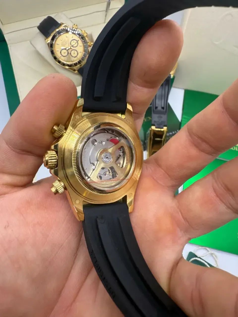 Relógio DAYTONA DOURADO COM FUNDO AZUL TIFANNY - Foto 4
