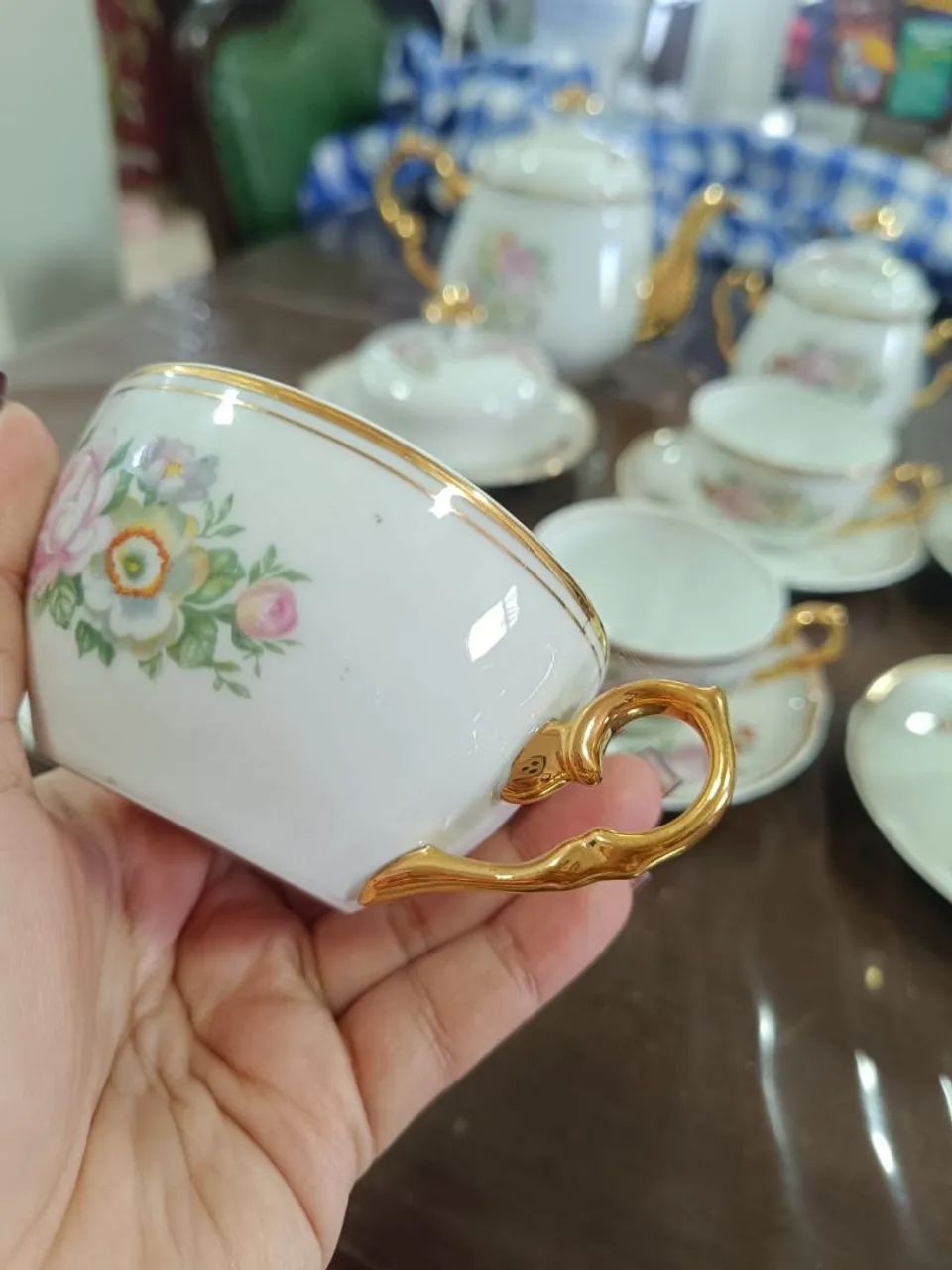 Conjunto de xícaras de porcelana vintage63824569710977122